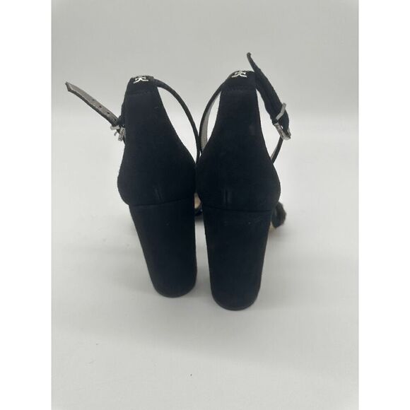 Sam Edelman Women Sandals W Strap Block Heels Beaded Accent Sz 9 Black MSRP 130 - Picture 3 of 9